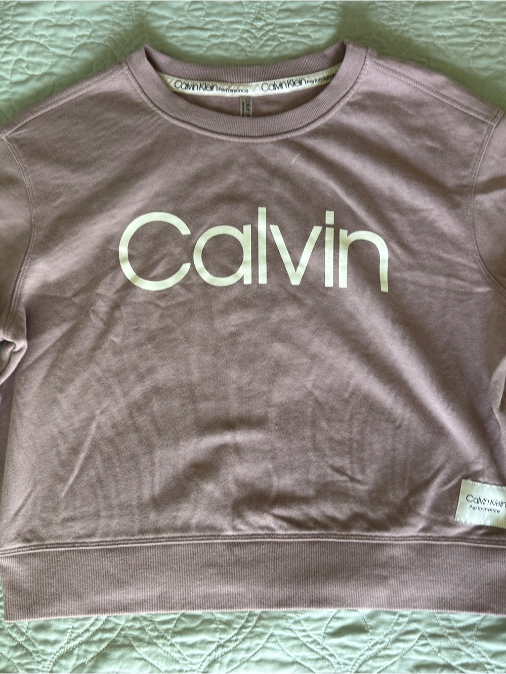 Calvin Klein Lilac Crewneck Sweatshirt with White Logo
